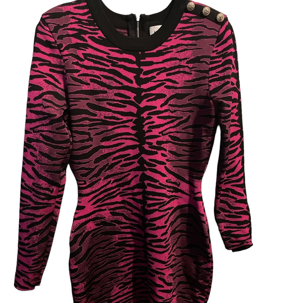 MILLY Cheetah Print Pink And Black Dress. Size Medium.